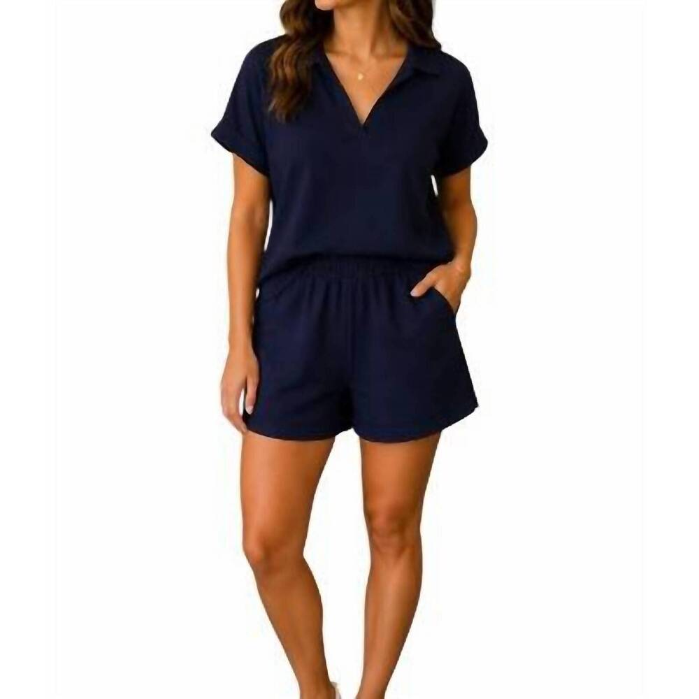 NEW YELETE relaxed thin modal scuba pull-on shorts in navy